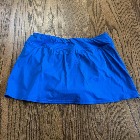 Lands End Womens Solid Royal Blue Swim Skirt Attached Brief Suit Bottom Size 10 - Picture 2 of 8